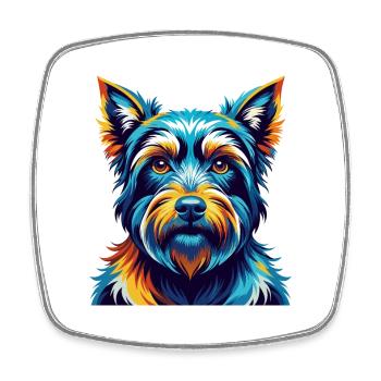 Cesky Terrier Hunderasse Bunte Karikatur Kawaii - Viereckiger Kühlschrankmagnet - Weiß - Vorne