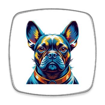 Braque Francais Dog Breed Colorful Cartoon Kawaii - Square fridge magnet - white - Front