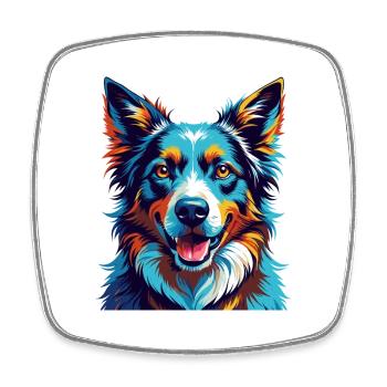 Carpathian Shepherd Dog Breed Cartoon Kawaii - Square fridge magnet - white - Front