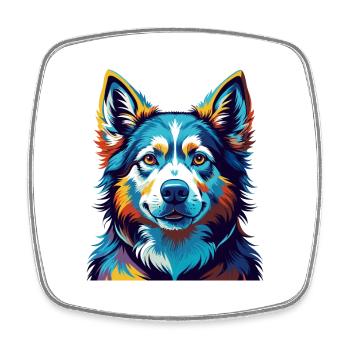 Kanadischer Labrador Husky Hunderasse Karikatur Kawaii - Viereckiger Kühlschrankmagnet - Weiß - Vorne