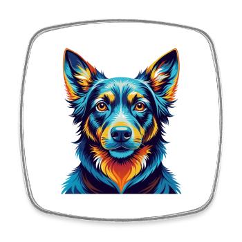 Kanarischer Warren Hound Hund Rasse Karikatur Kawaii - Viereckiger Kühlschrankmagnet - Weiß - Vorne