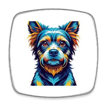 Braque Du Bourbonnais Dog Breed Cartoon Kawaii - Square fridge magnet - white - Front