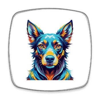 Chien courant andalou race de chien dessin animé coloré Kawaii - Magnet carré - blanc - Devant