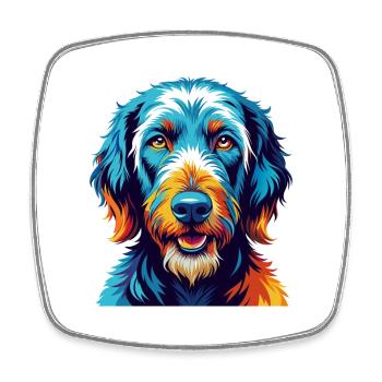 Bedlington Terrier Dog Breed Cartoon Kawaii - Square fridge magnet - white - Front