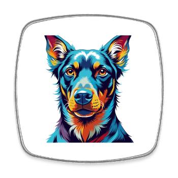 Beauceron Hunderasse Bunte Karikatur Kawaii - Viereckiger Kühlschrankmagnet - Weiß - Vorne
