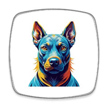 Bleu Thai Ridgeback Chien Race Dessin Animé Kawaii - Magnet carré - blanc - Devant