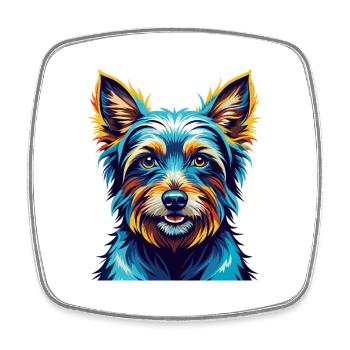 Australian Terrier Hunderasse Karikatur Kawaii - Viereckiger Kühlschrankmagnet - Weiß - Vorne