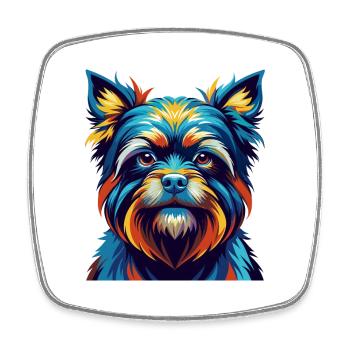 Affenpinscher Dog Breed Colorful Cartoon Kawaii - Square fridge magnet - white - Front