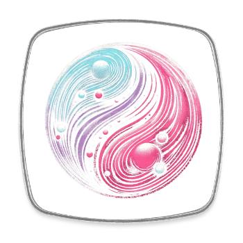 Cosmic Yin Yang: Galactic Balance of the Universe - Square fridge magnet - white - Front
