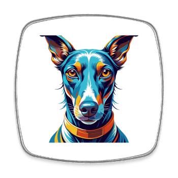 Rampur lévrier chien race coloré dessin animé Kawaii - Magnet carré - blanc - Devant