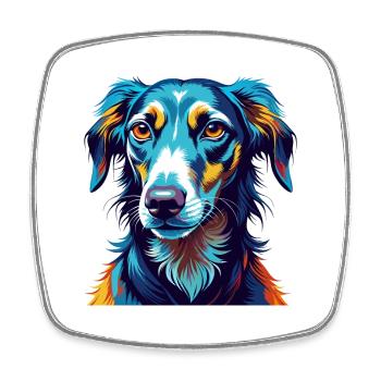 Vieux lévrier croate race de chien dessin animé Kawaii - Magnet carré - blanc - Devant