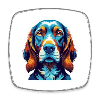 Redbone Coonhound Dog Breed Cartoon Kawaii - Square fridge magnet - white - Front
