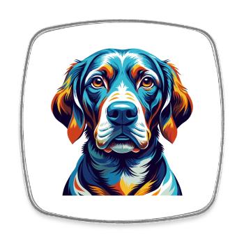 Pointer Dog Breed Colorful Cartoon Kawaii - Square fridge magnet - white - Front