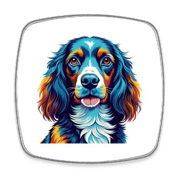 Picardie Spaniel Hunderasse Bunte Karikatur Kawaii - Viereckiger Kühlschrankmagnet - Weiß - Vorne