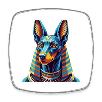 Pharaonenhund Hunderasse Bunte Karikatur Kawaii - Viereckiger Kühlschrankmagnet - Weiß - Vorne