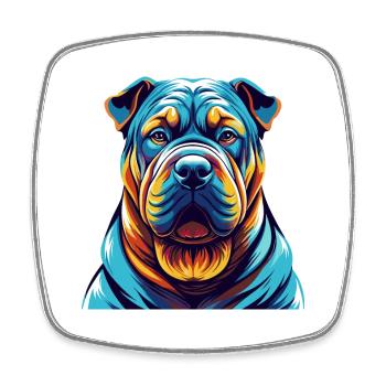 Shar Pei Hunderasse Bunte Karikatur Kawaii - Viereckiger Kühlschrankmagnet - Weiß - Vorne