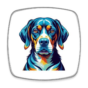 Serbischer Windhund Rasse Bunte Karikatur Kawaii - Viereckiger Kühlschrankmagnet - Weiß - Vorne