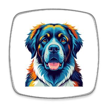 Pyrenean Mastiff Dog Breed Colorful Cartoon Kawaii - Square fridge magnet - white - Front