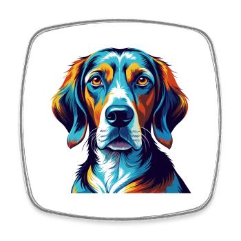 Chien de chasse polonais Chien race Dessin animé Kawaii - Magnet carré - blanc - Devant