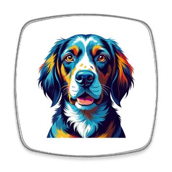 Poitevin Hound Hunderasse Bunte Karikatur Kawaii - Viereckiger Kühlschrankmagnet - Weiß - Vorne