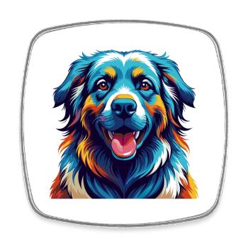 Polish Sheepdog Breed Cartoon Kawaii - Square fridge magnet - white - Front