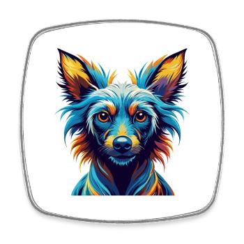 Peruvian Inca Orchid Dog Breed Cartoon Kawaii - Square fridge magnet - white - Front