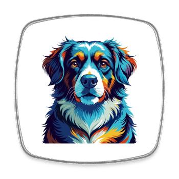 Slovensky Cuvac Chien Race Coloré Dessin Animé Kawaii - Magnet carré - blanc - Devant