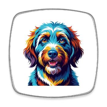 Spanisch Wasser Hund Rasse Bunt Karikatur Kawaii - Viereckiger Kühlschrankmagnet - Weiß - Vorne