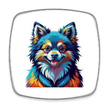 Toy German Spitz Dog Breed Colorful Cartoon Kawaii - Square fridge magnet - white - Front