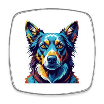 Uruguayen Cimarron Chien Race Dessin Animé Kawaii - Magnet carré - blanc - Devant