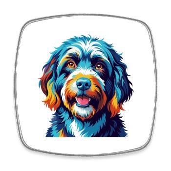 Portuguese Water Dog Breed Colorful Cartoon Kawaii - Square fridge magnet - white - Front
