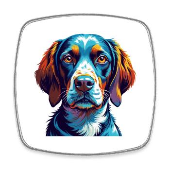 Portuguese Pointer Dog Breed Cartoon Kawaii - Square fridge magnet - white - Front