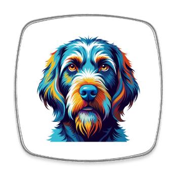 Spinone Italiano Race de chien Dessin animé coloré Kawaii - Magnet carré - blanc - Devant