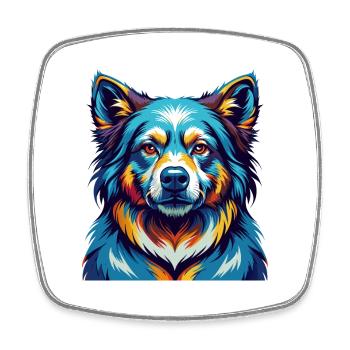 Tahltan Bear Dog Breed Colorful Cartoon Kawaii - Square fridge magnet - white - Front