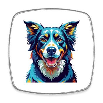 Schweizer Laufhund Hunderasse Cartoon Kawaii - Viereckiger Kühlschrankmagnet - Weiß - Vorne