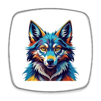 Saarloos Wolfdog Rasse Bunte Karikatur Kawaii - Viereckiger Kühlschrankmagnet - Weiß - Vorne