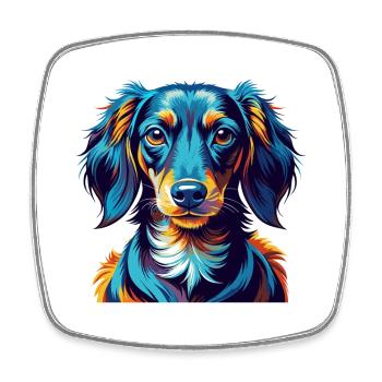 Westphalien Dachsbracke Chien Race Dessin Animé Kawaii - Magnet carré - blanc - Devant