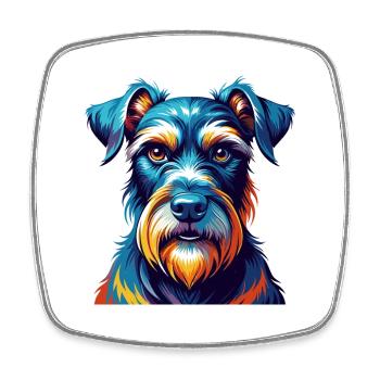 Standard Schnauzer Hunderasse Cartoon Kawaii - Viereckiger Kühlschrankmagnet - Weiß - Vorne