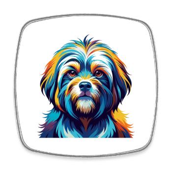 Tibetische Kyi Apso Hunderasse Bunte Karikatur Kawaii - Viereckiger Kühlschrankmagnet - Weiß - Vorne