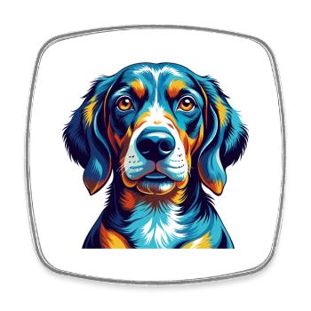 Chien courant de Transylvanie Race Dessin animé Kawaii - Magnet carré - blanc - Devant