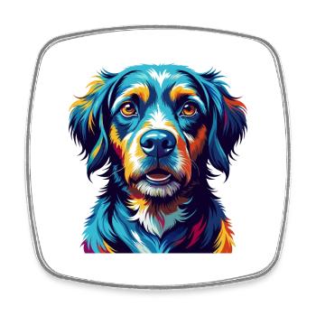 Tyroler Bracke Hunderasse Bunte Karikatur Kawaii - Viereckiger Kühlschrankmagnet - Weiß - Vorne