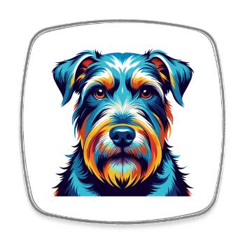 Sealyham Terrier Dog Breed Colorful Cartoon Kawaii - Square fridge magnet - white - Front
