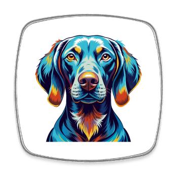 Braque de Weimar Chien Race Coloré Dessin Animé Kawaii - Magnet carré - blanc - Devant