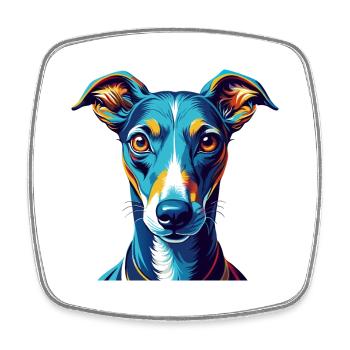 Whippet Dog Breed Colorful Cartoon Kawaii - Square fridge magnet - white - Front
