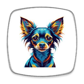 Russe Toy Terrier Chien Race Dessin Animé Kawaii - Magnet carré - blanc - Devant
