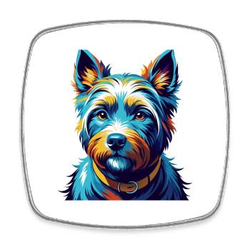 West Highland Terrier Dog Breed Cartoon Kawaii - Square fridge magnet - white - Front