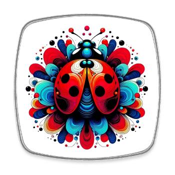 Coccinelle - Magnet carré - blanc - Devant