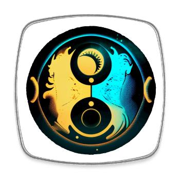 Yin-Yang-Harmonie - Viereckiger Kühlschrankmagnet - Weiß - Vorne