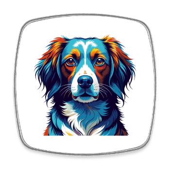 Nederlandse Kooikerhondje Race de chien Dessin animé Kawaii - Magnet carré - blanc - Devant