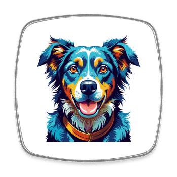 New Zealand Huntaway Dog Breed Cartoon Kawaii - Square fridge magnet - white - Front